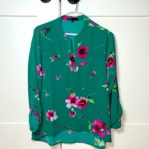 Floral long sleeve top by Gibson from Nordstrom - - size PXXS
